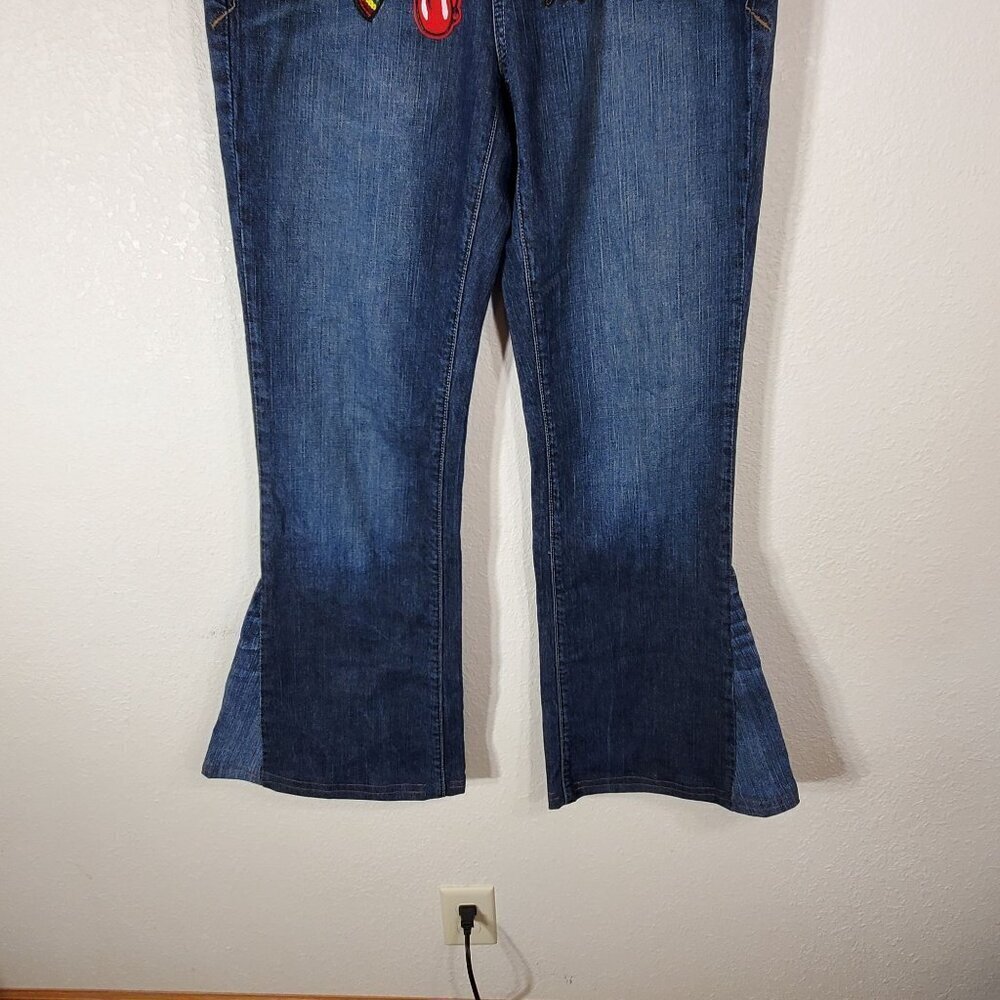 Eddie Bauer Womens 8L Flare Jeans 32x32 Repurposed Custom Patchwork Y2K 2009 - Picture 5 of 11